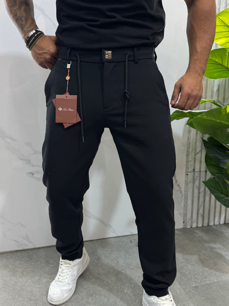 LORO PIANA Drawstring Chino Trousers – Black - NEW1847