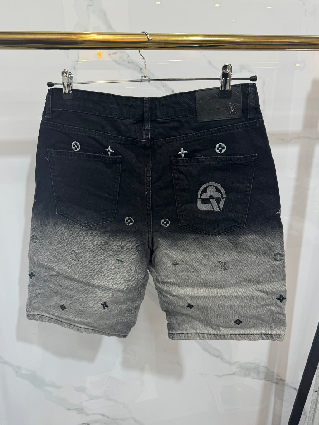 Louis Vuitton Ombré Monogram Shorts - Black/Grey - NEW1573