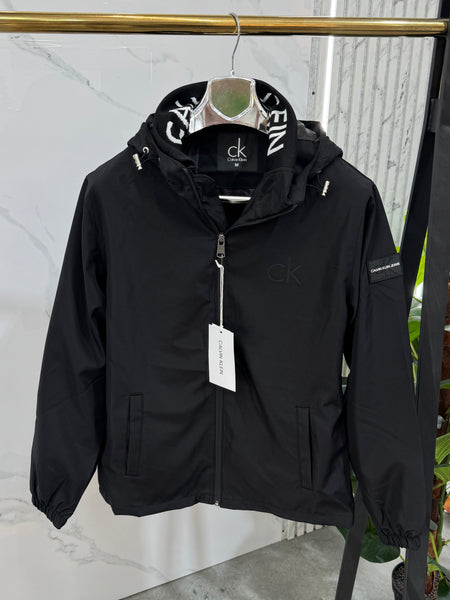 CALVIN KLEIN Hooded Windbreaker Jacket – Black - NEW1858