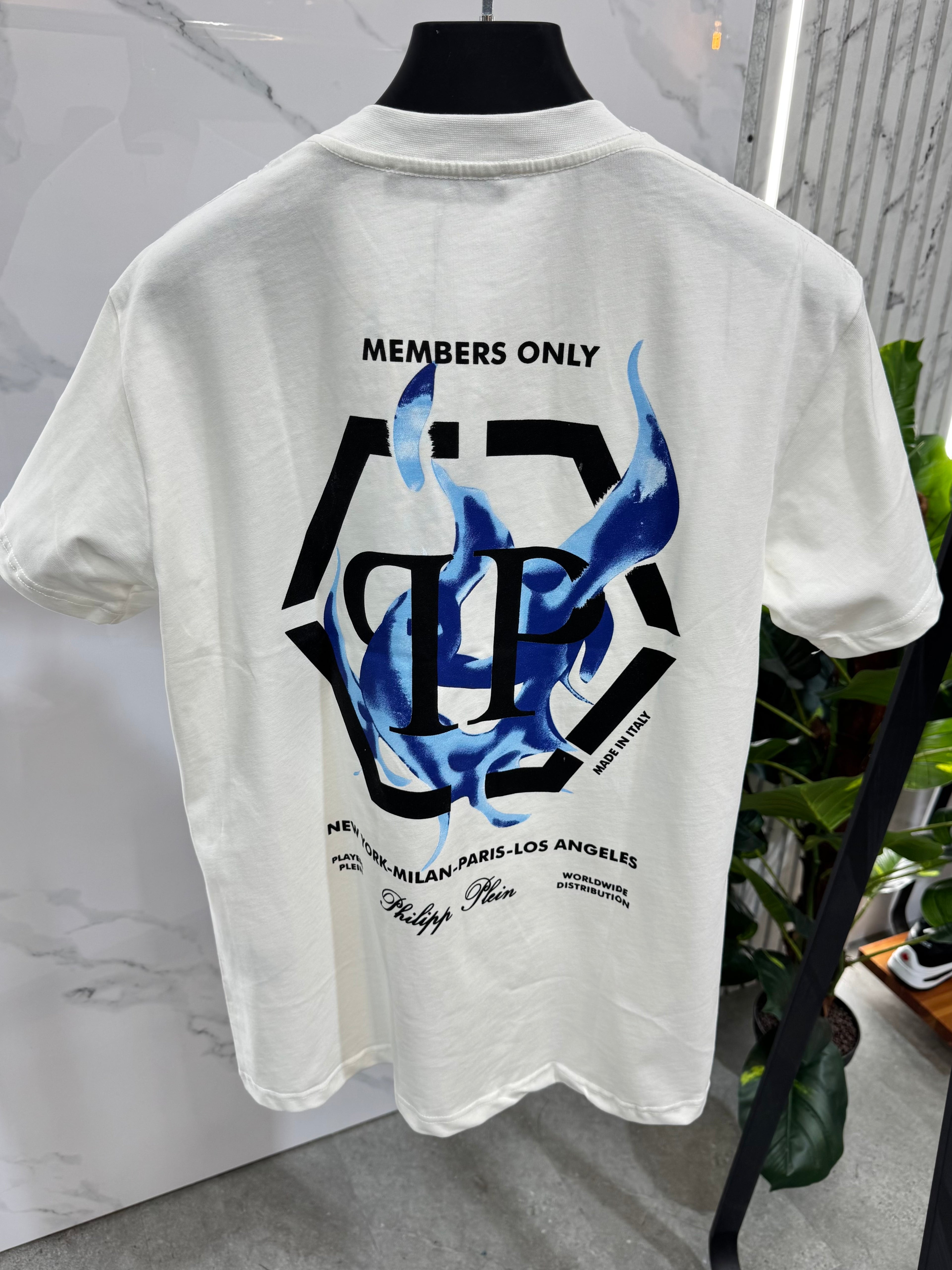 Philipp Plein "Members Only" Ανδρικό T-Shirt - White/Blue - NEW1641