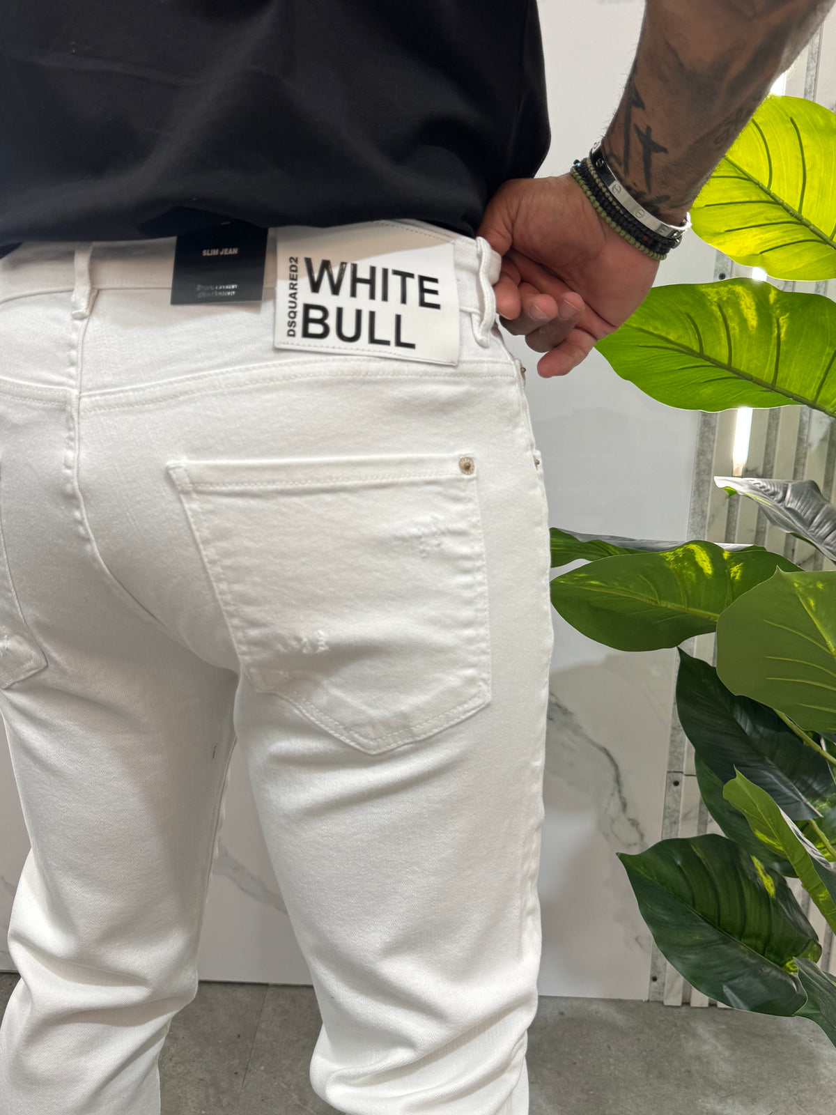 DSQUARED2 White Bull Slim Jeans – White - NEW1830