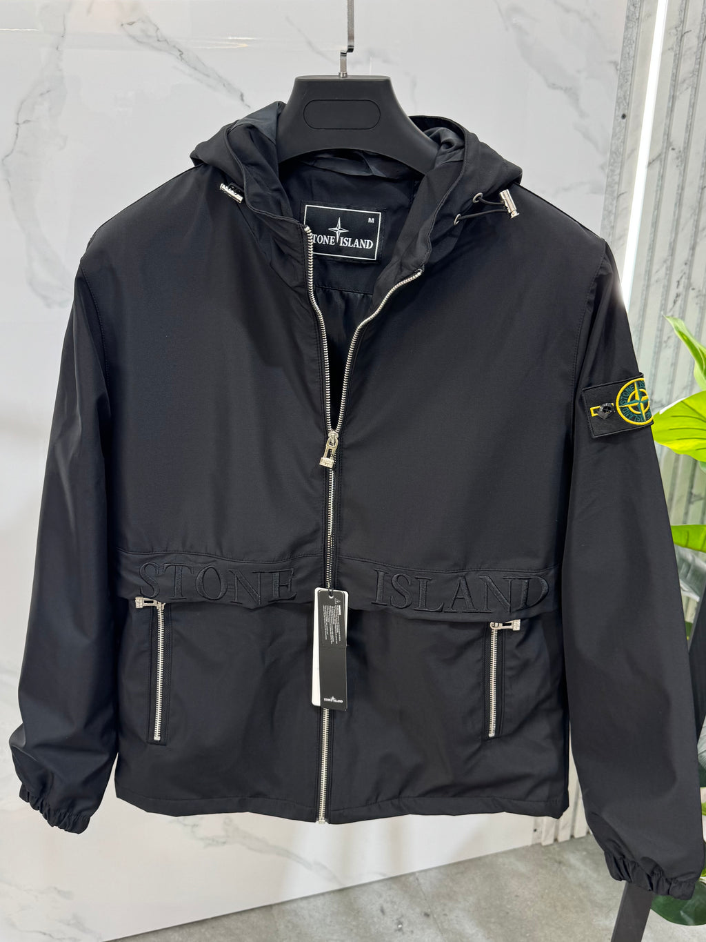 STONE ISLAND Hooded Windbreaker Jacket – Black - NEW1852