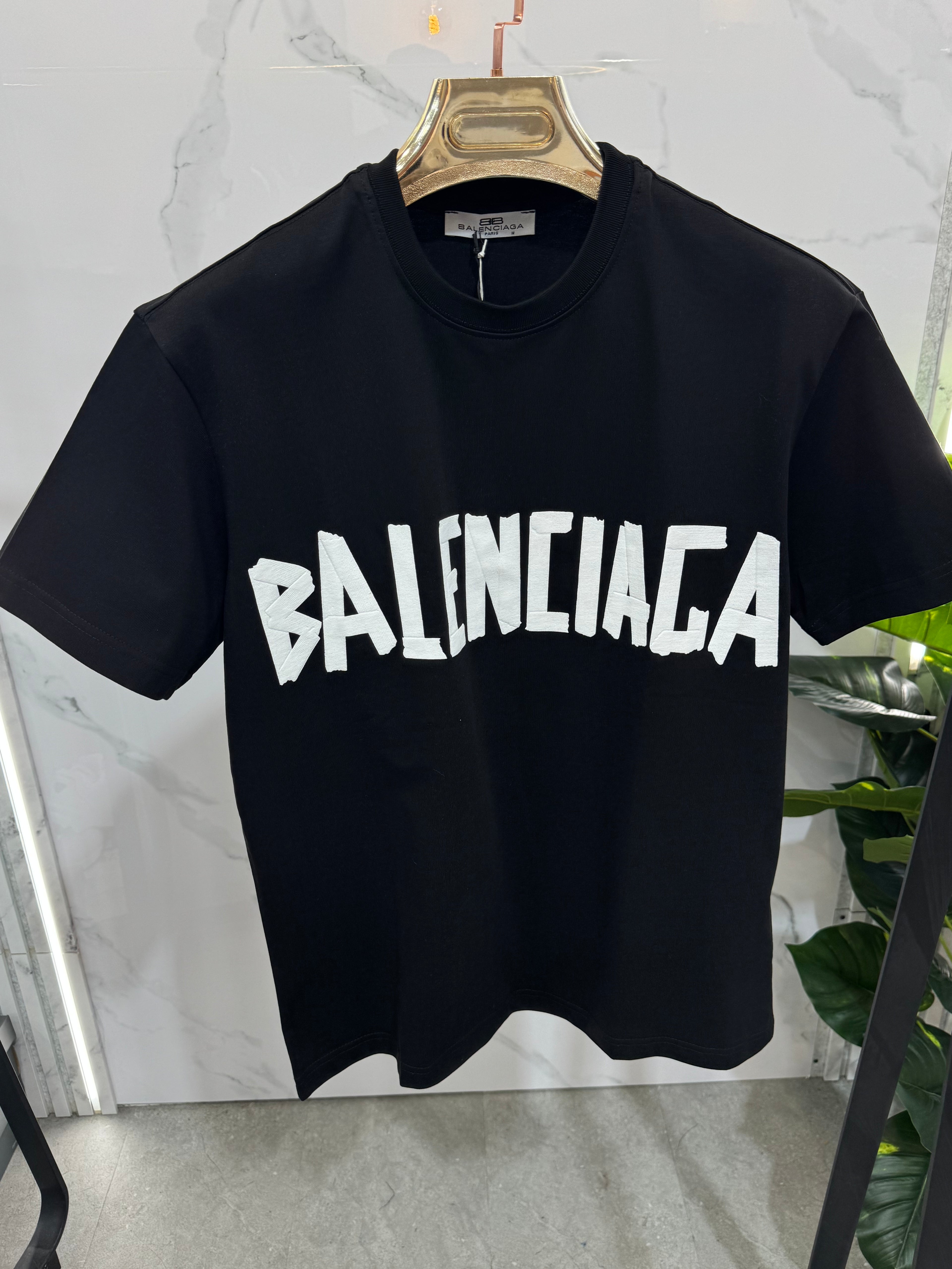 Balenciaga Hand-Drawn BB Ανδρικό T-Shirt - Black - NEW1638
