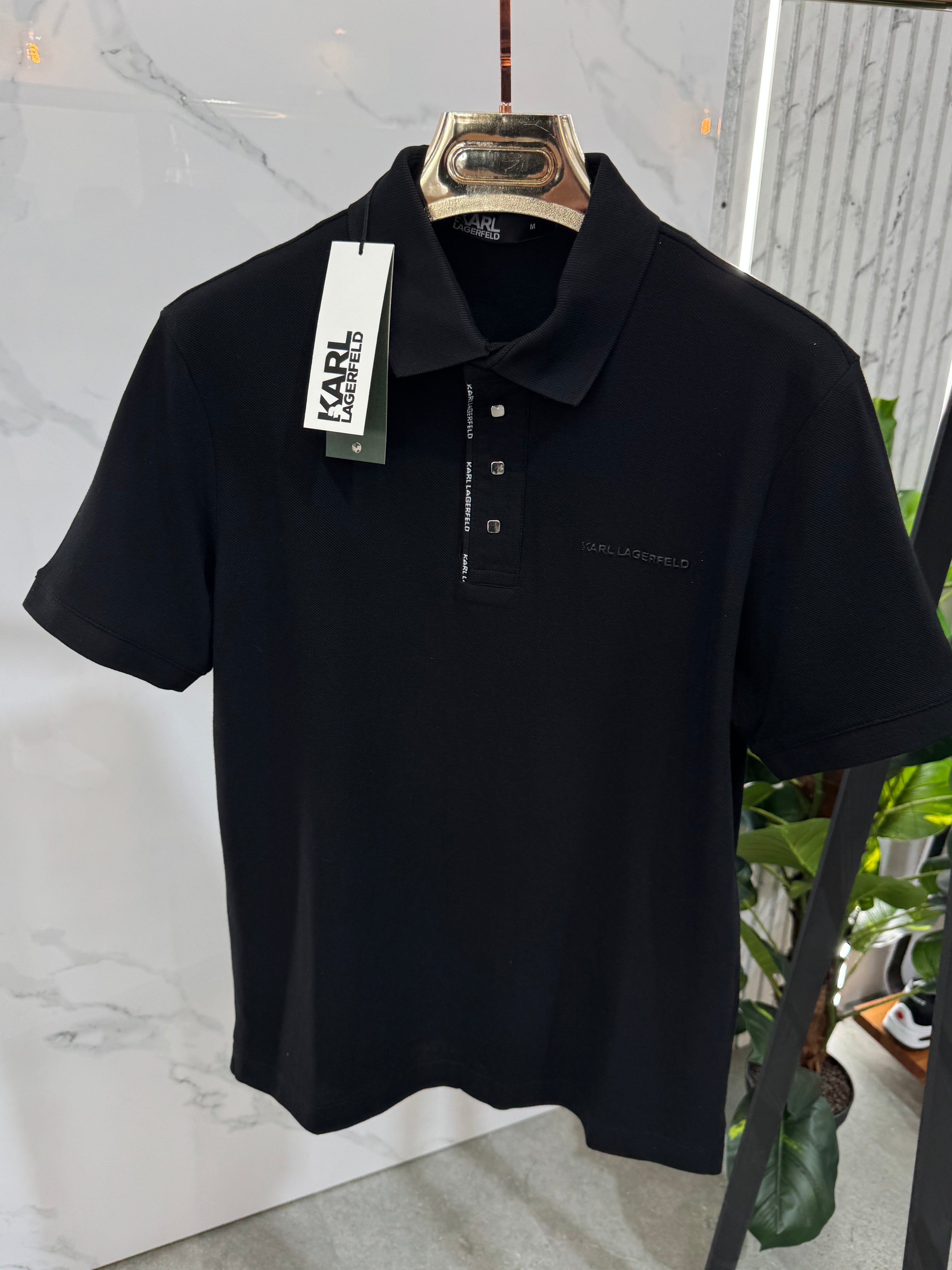 Karl Lagerfeld Essentials Polo Ανδρικό - Black - NEW1635
