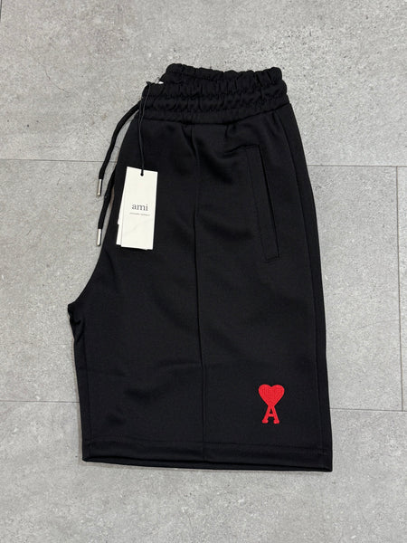 Ami Paris Ami de Coeur Black Jersey Shorts - NEW1653