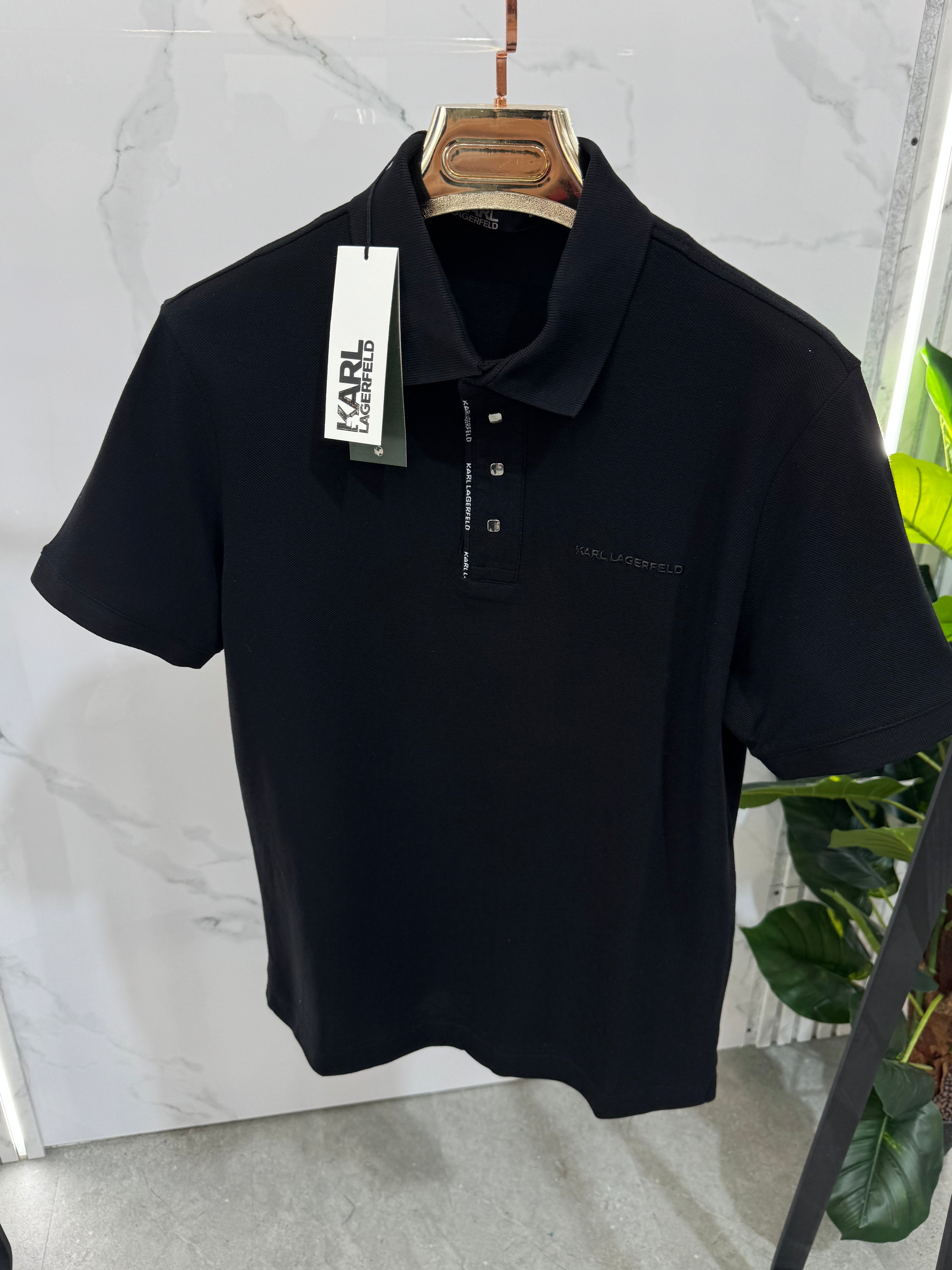 Karl Lagerfeld Essentials Polo Ανδρικό - Black - NEW1635