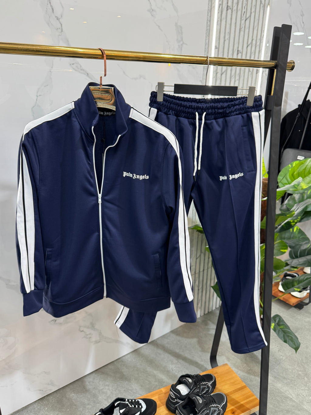 PALM ANGELS Classic Side-Stripe Tracksuit – Navy Blue - NEW1941