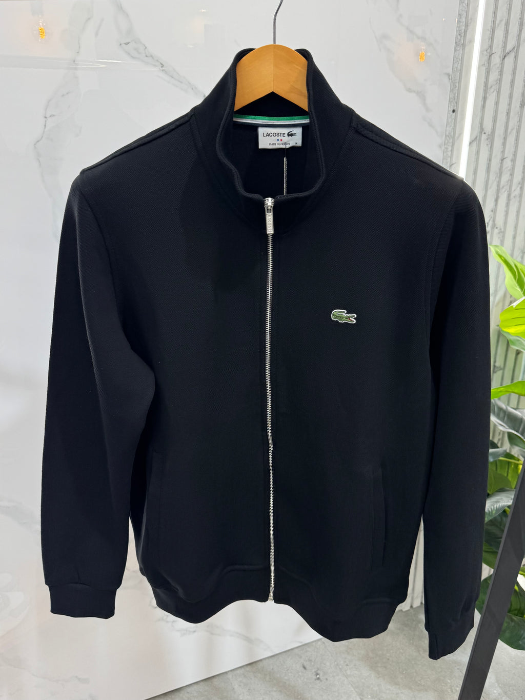 LACOSTE Full-Zip Sweatshirt / Cardigan – Black / Classic Logo - NEW1819