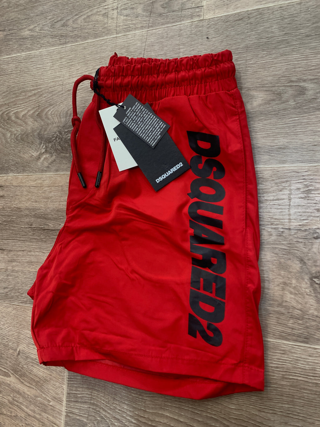 DSQUARED2 Vertical Logo Swim Shorts – Red - NEW1116