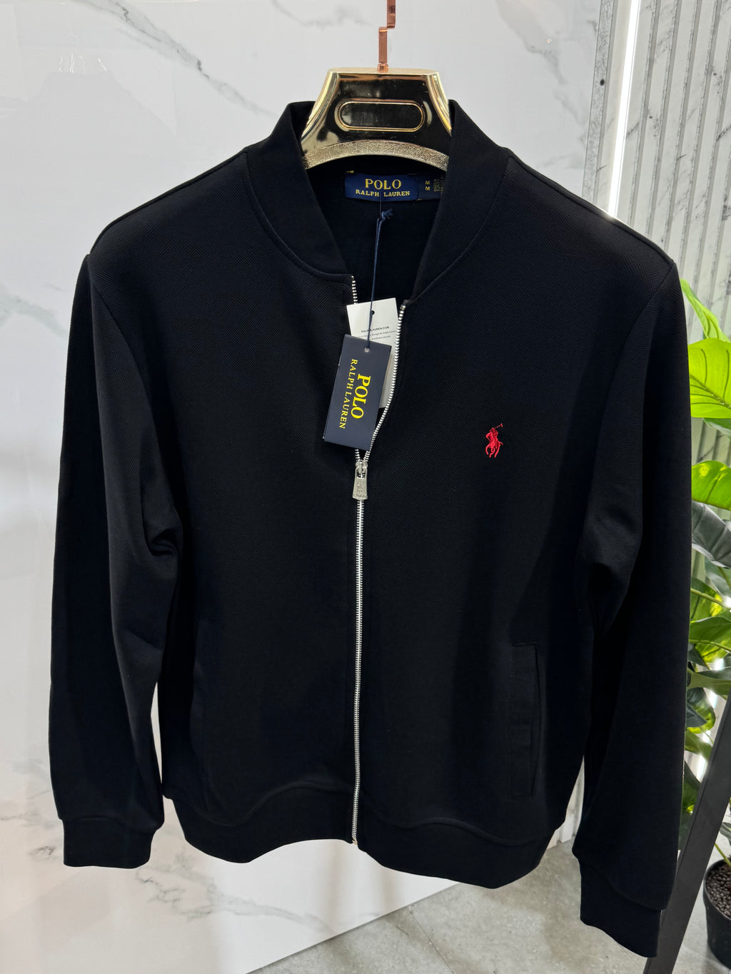 POLO RALPH LAUREN Pony Logo Zip-Up Bomber Jacket – Black - NEW1958