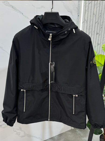 STONE ISLAND Hooded Windbreaker Jacket – Black - NEW1852