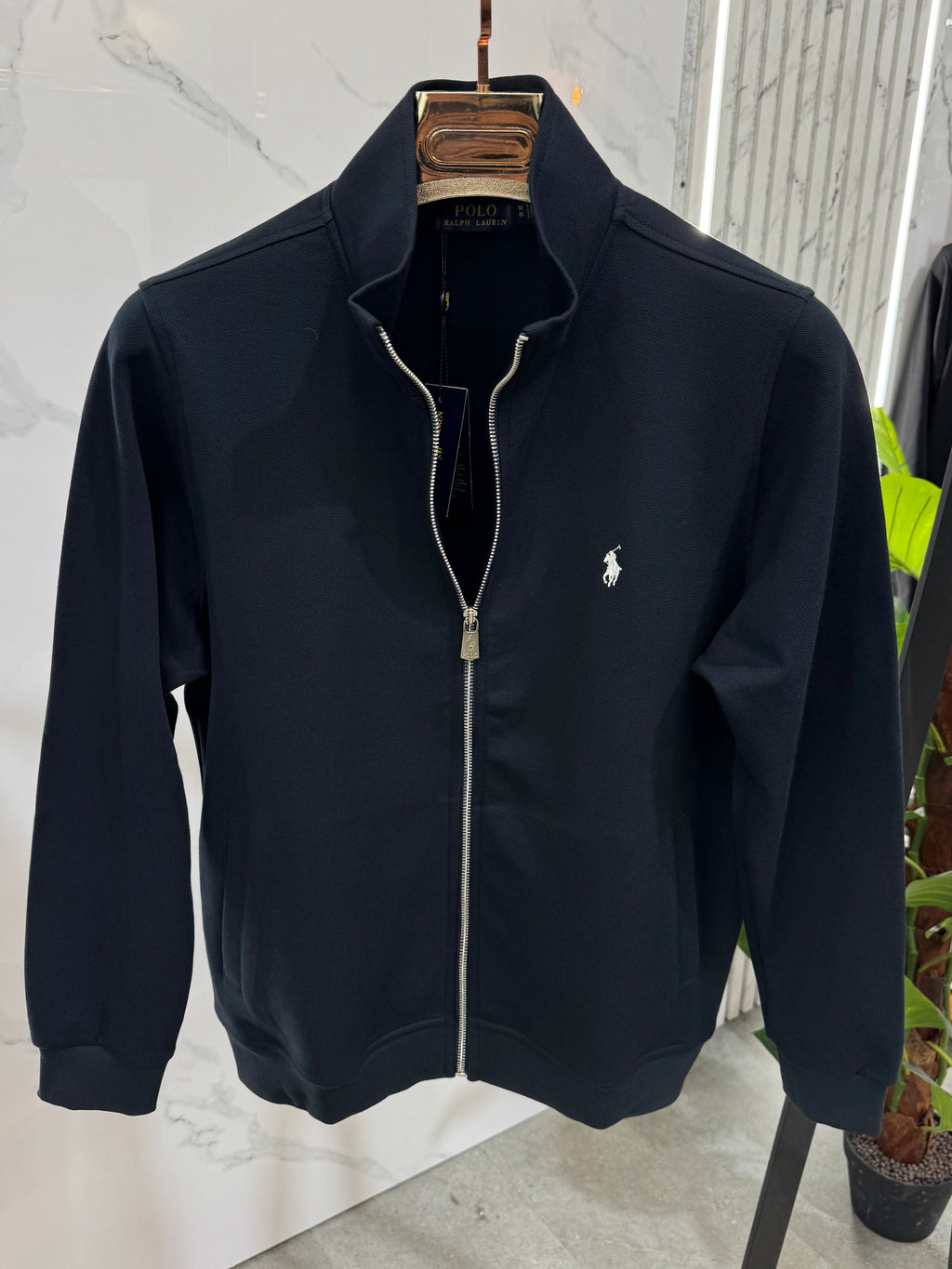 POLO RALPH LAUREN Full-Zip Sweatshirt / Cardigan – Dark Blue / White Logo - NEW1816