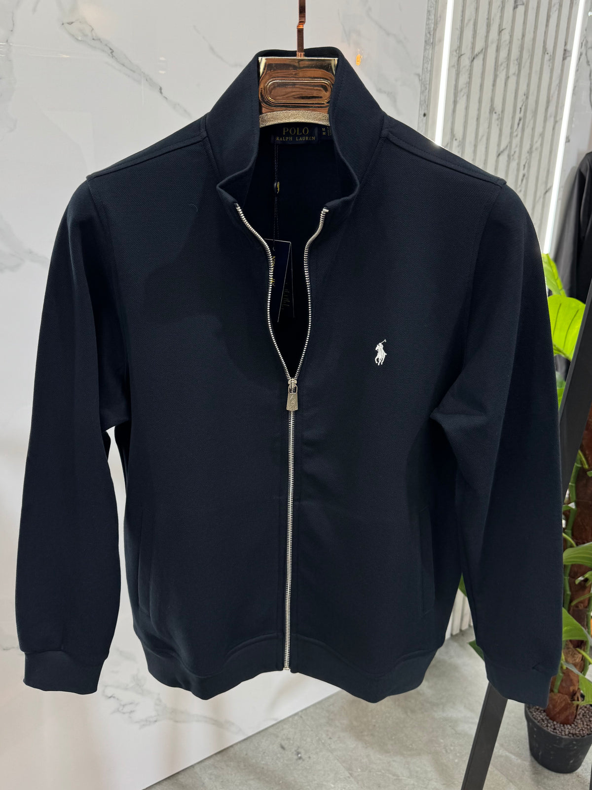 POLO RALPH LAUREN Full-Zip Sweatshirt / Cardigan – Dark Blue / White Logo - NEW1816