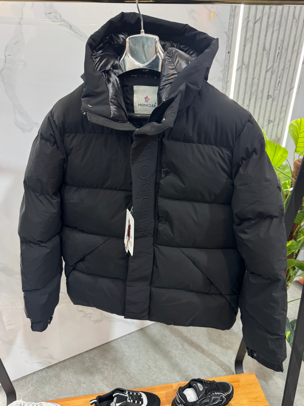 MONCLER Placket Logo Puffer Jacket – Black - NEW1929
