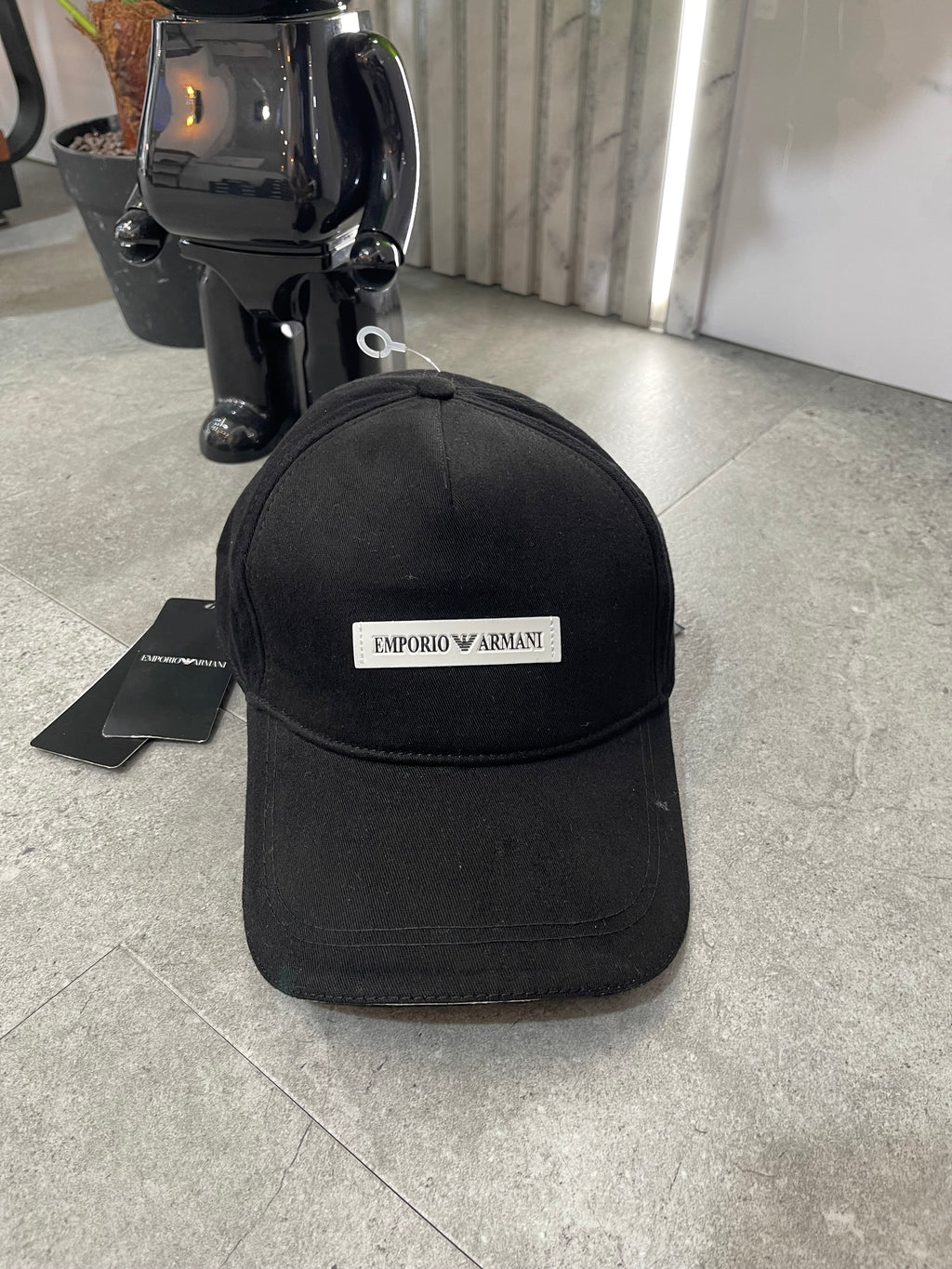 EMPORIO ARMANI Plate Logo Cap – Black - NEW1736