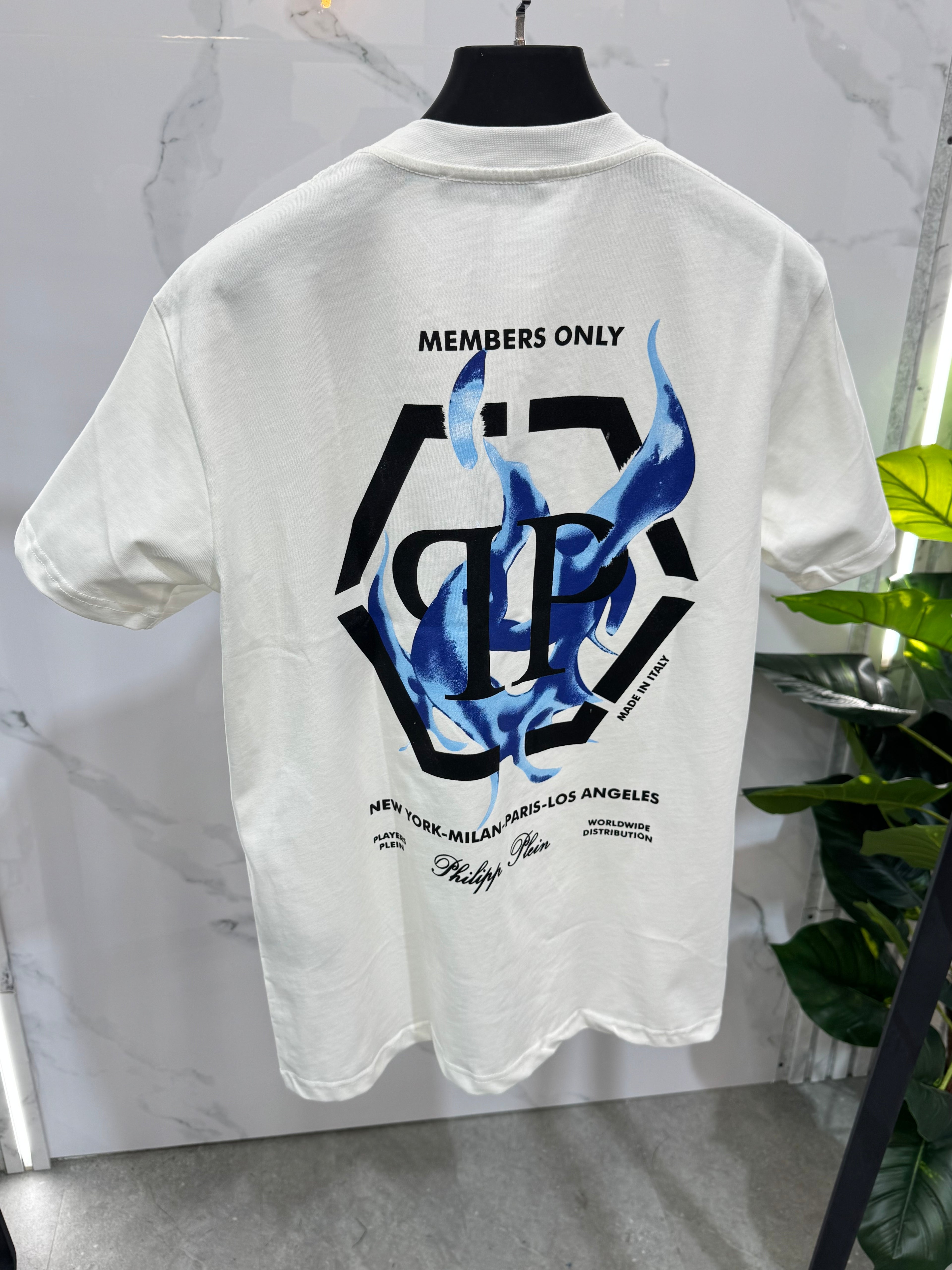 Philipp Plein "Members Only" Ανδρικό T-Shirt - White/Blue - NEW1641