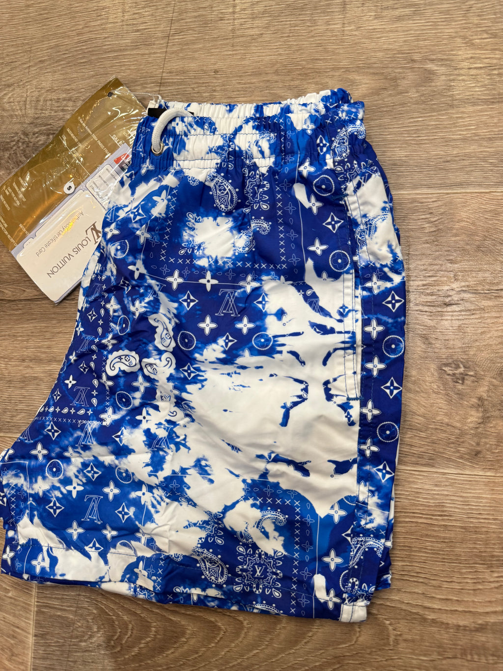 LOUIS VUITTON Monogram Bandana Swim Shorts – Blue / White - NEW1108