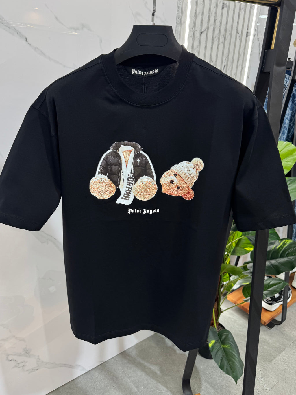 PALM ANGELS Cortina Bear Oversized T-Shirt – Black - NEW1762