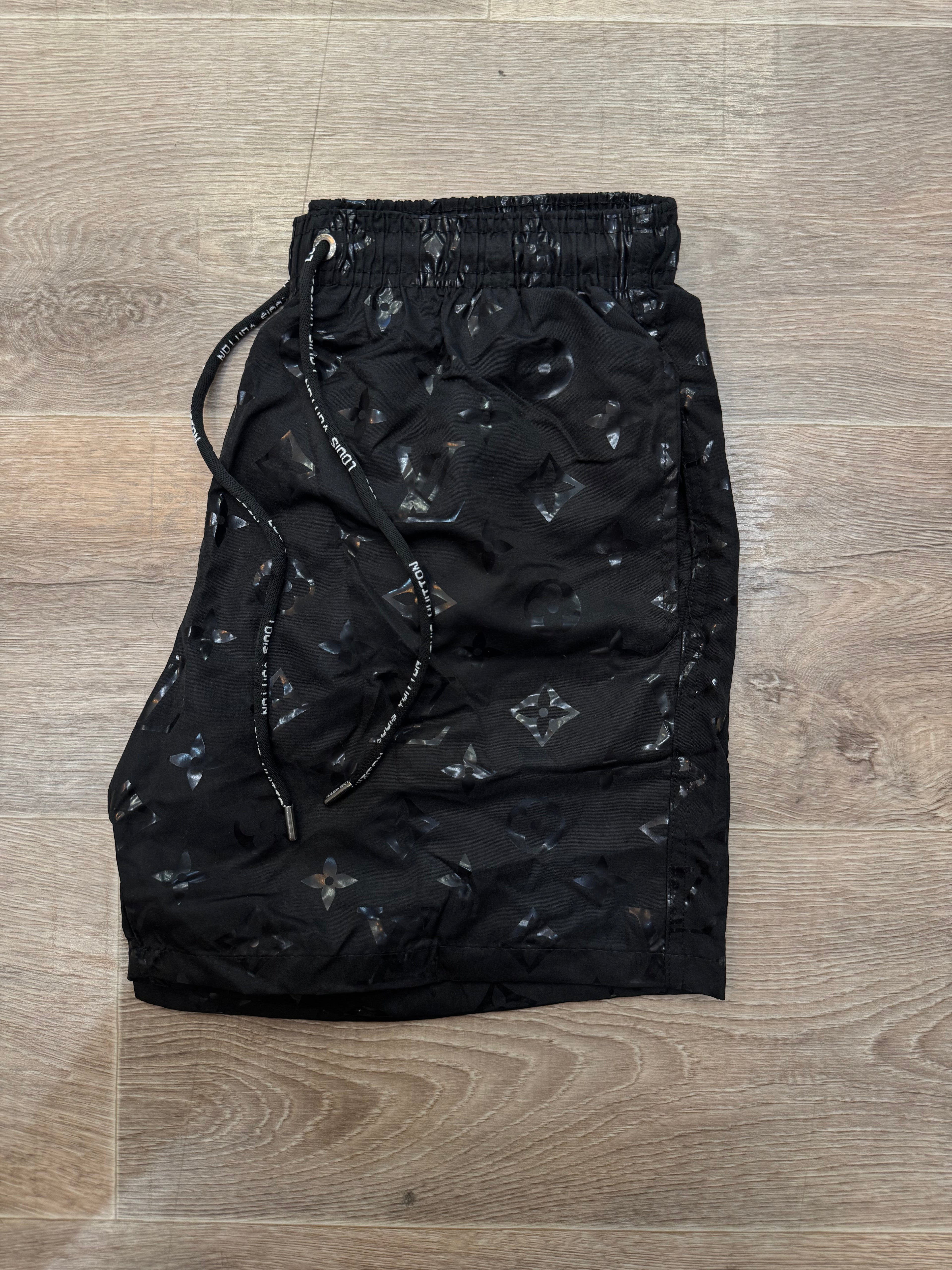 LOUIS VUITTON Monogram Swim Shorts – Total Black - NEW1106