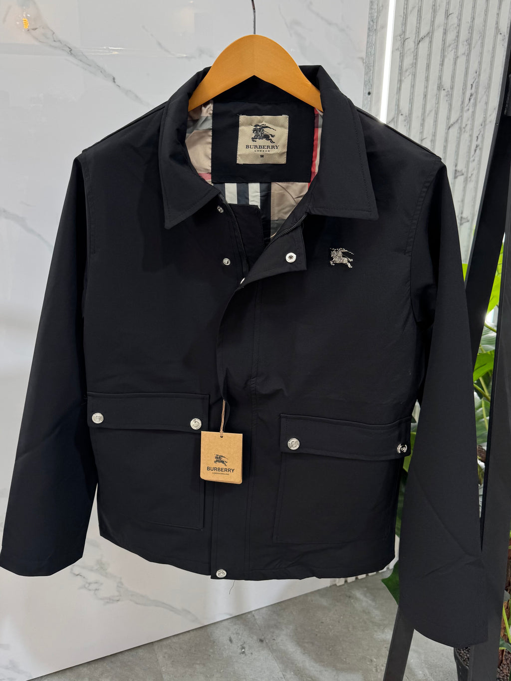 BURBERRY Check-Lined Jacket – Black - NEW1857