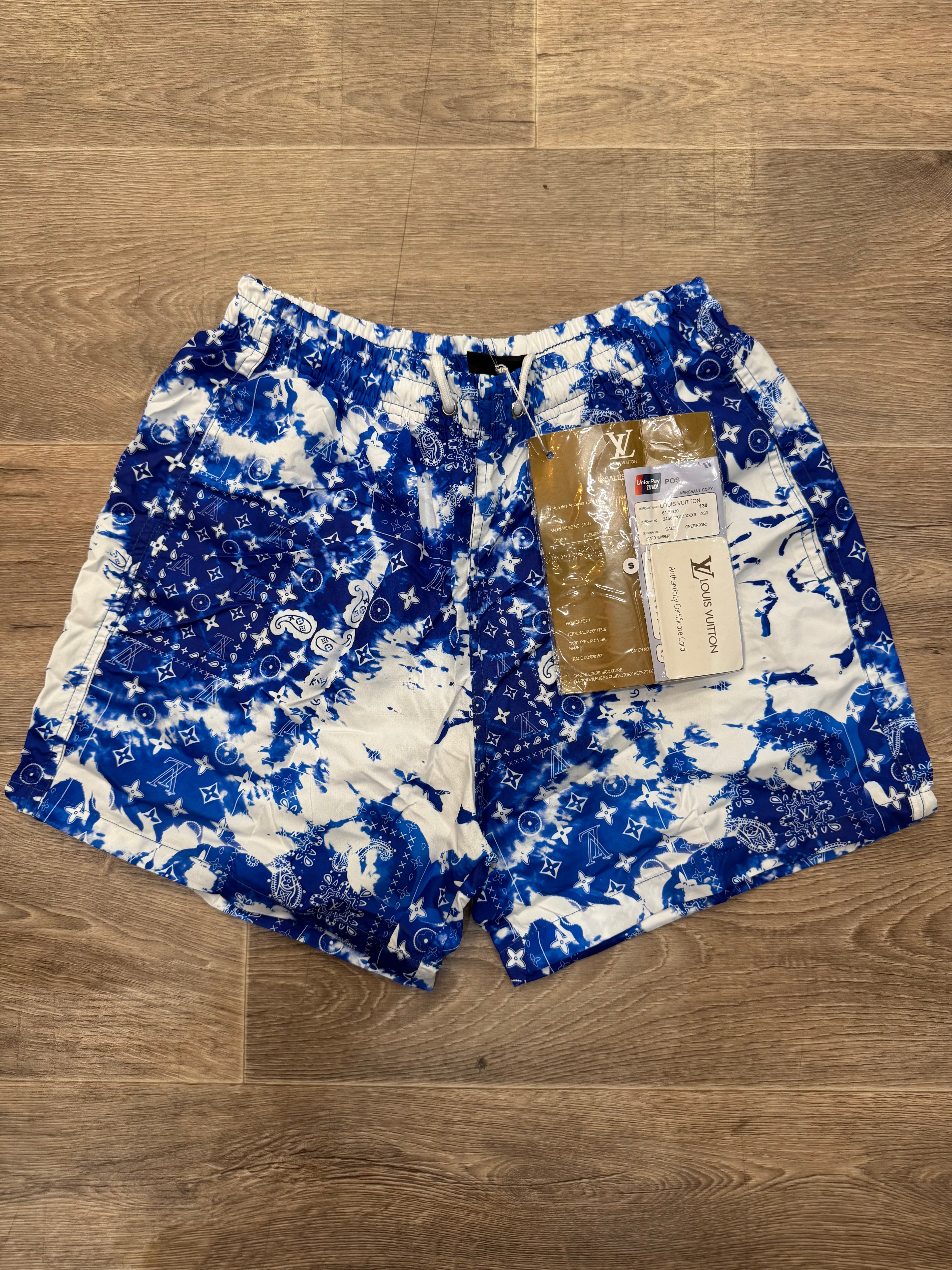 LOUIS VUITTON Monogram Bandana Swim Shorts – Blue / White - NEW1108