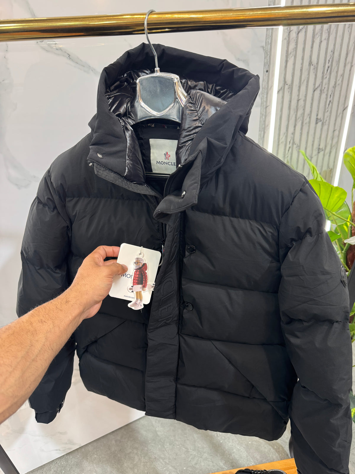 MONCLER Placket Logo Puffer Jacket – Black - NEW1929