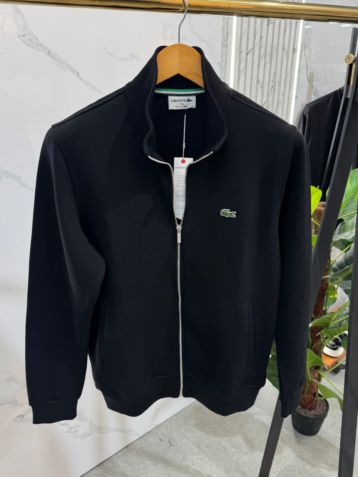 LACOSTE Full-Zip Sweatshirt / Cardigan – Black / Classic Logo - NEW1819