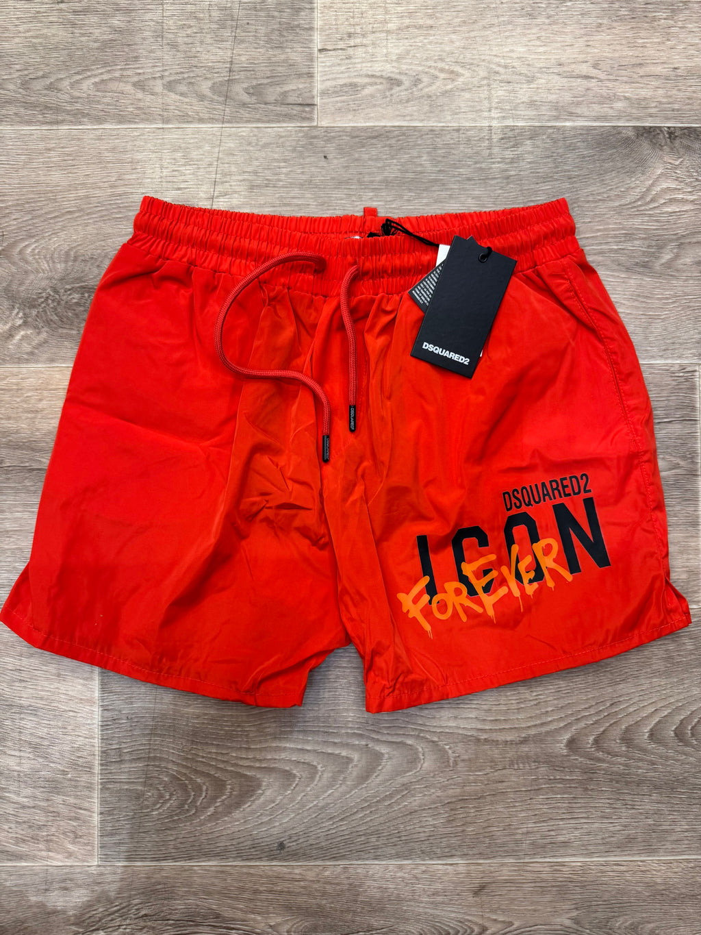 DSQUARED2 "ICON FOREVER" Swim Shorts – Orange / Red - NEW1110