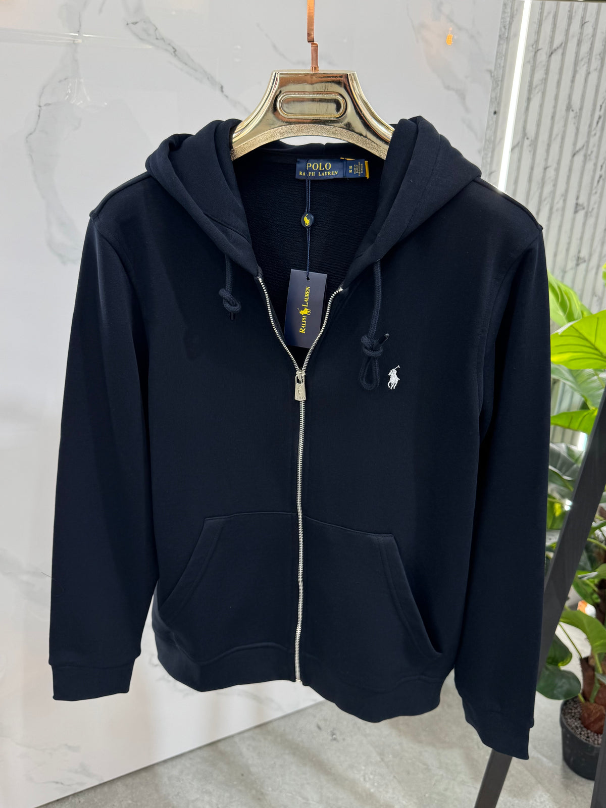 POLO RALPH LAUREN Full-Zip Hoodie – Dark Blue / White Logo - NEW1821