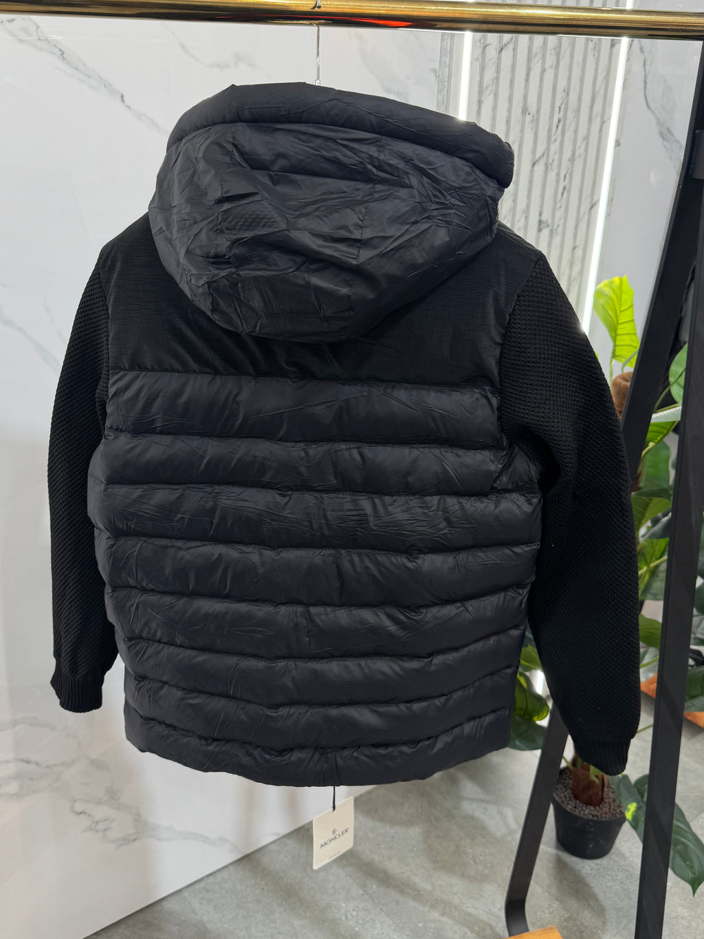 MONCLER Hybrid Knit & Down Puffer Jacket – Black / Orange - NEW1927