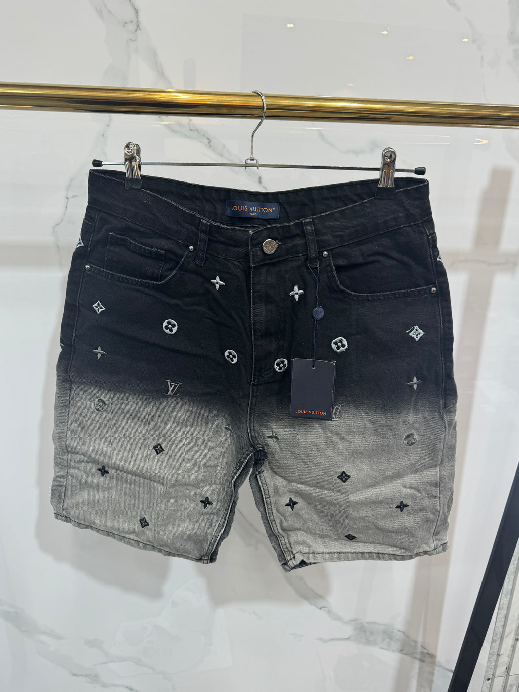 Louis Vuitton Ombré Monogram Shorts - Black/Grey - NEW1573