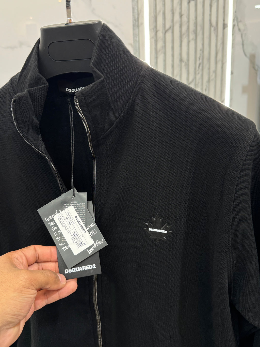 DSQUARED2 Full-Zip Sweatshirt Jacket – Black - NEW1868