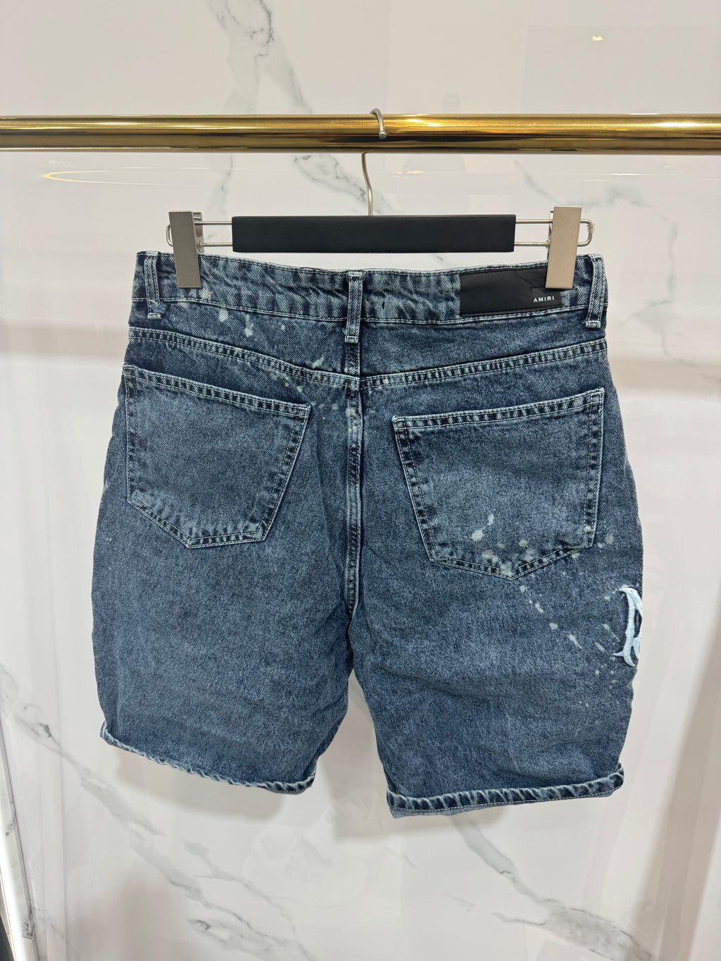 Amiri Distressed Denim Shorts - Blue Indigo - NEW1574