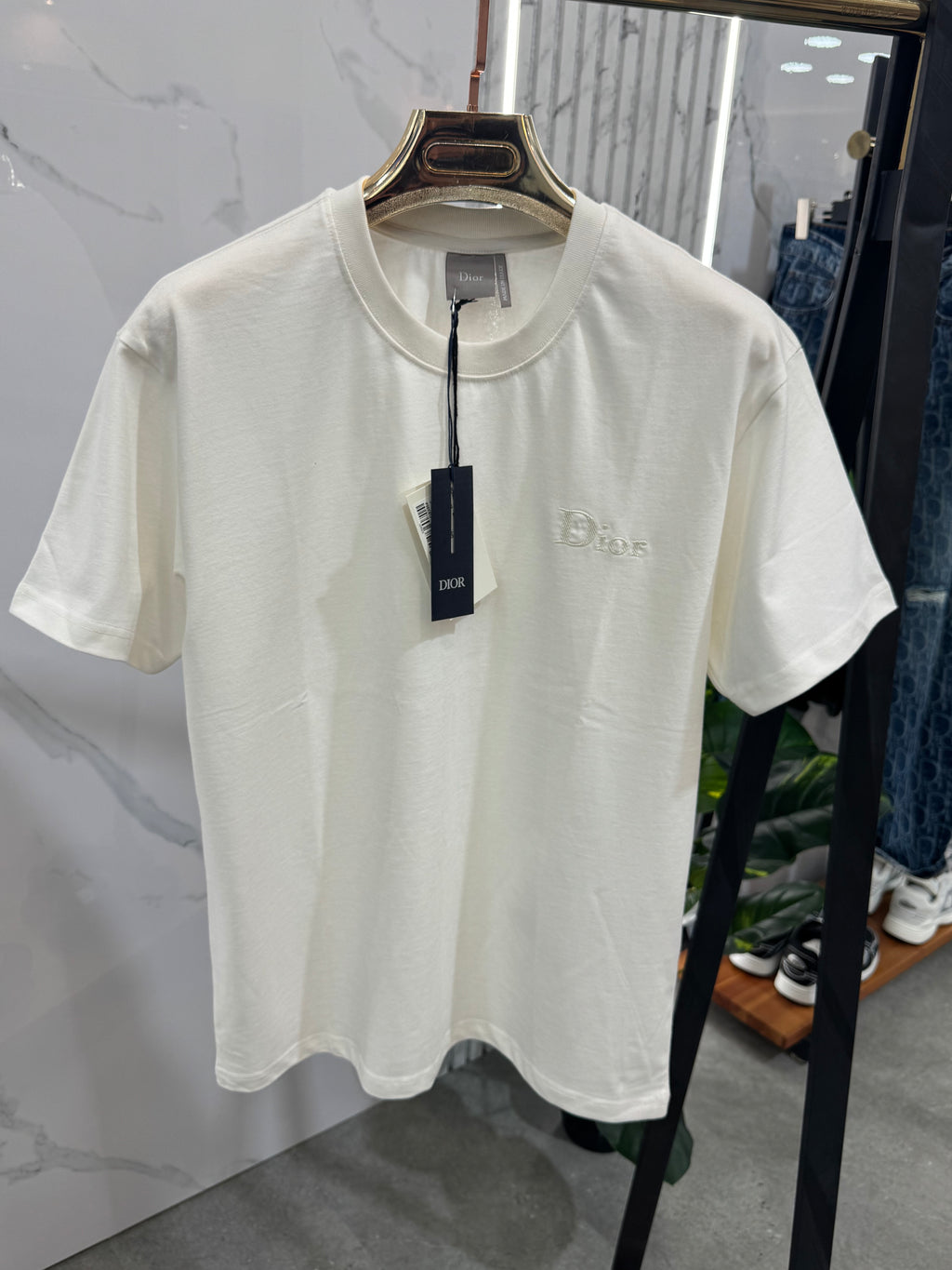 DIOR Italic Logo T-Shirt – Off-White - NEW1770