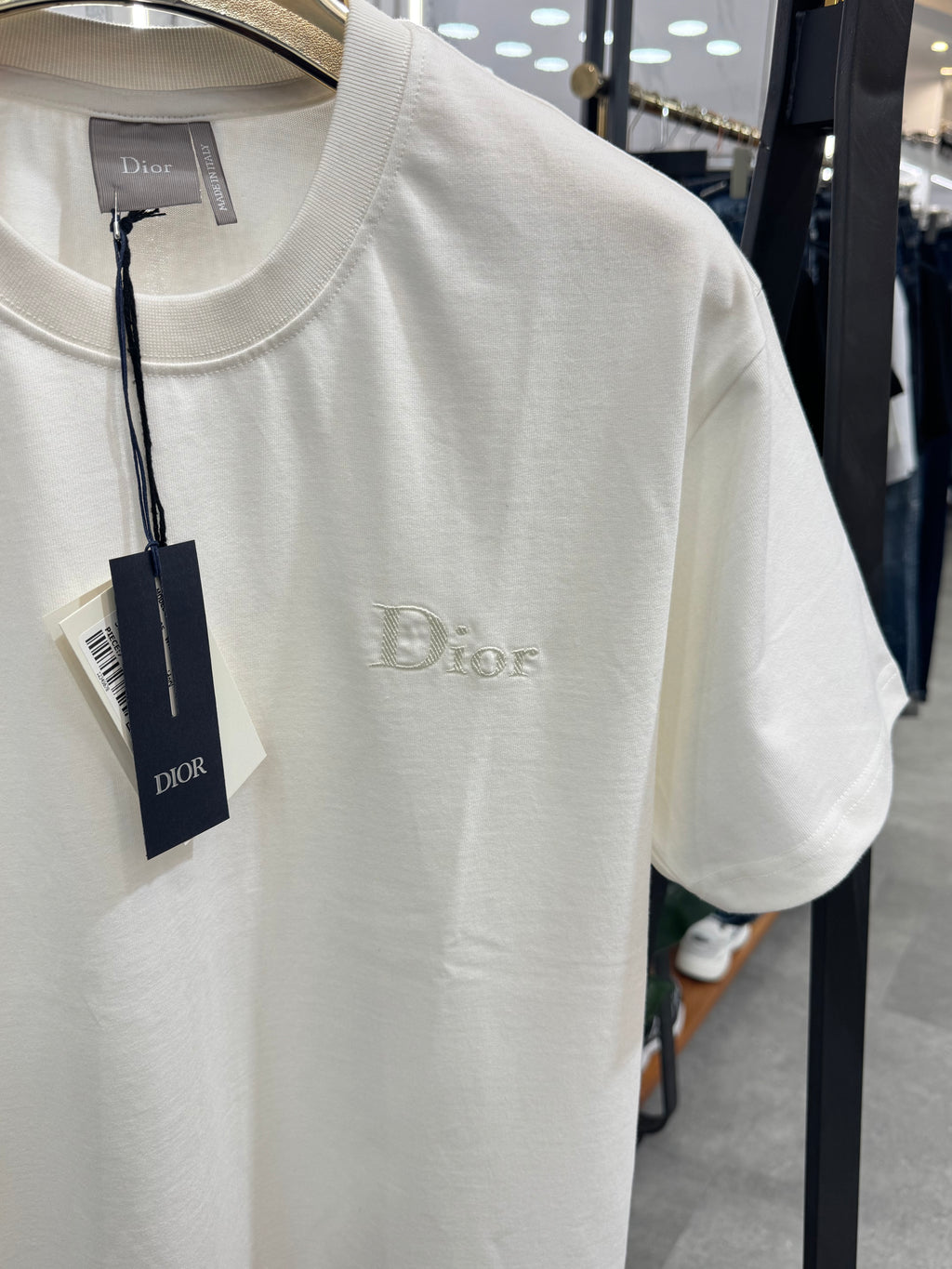 DIOR Italic Logo T-Shirt – Off-White - NEW1770