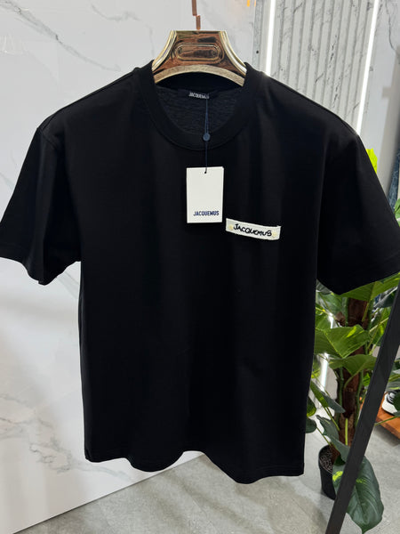 JACQUEMUS Logo Patch T-Shirt – Black - NEW1879