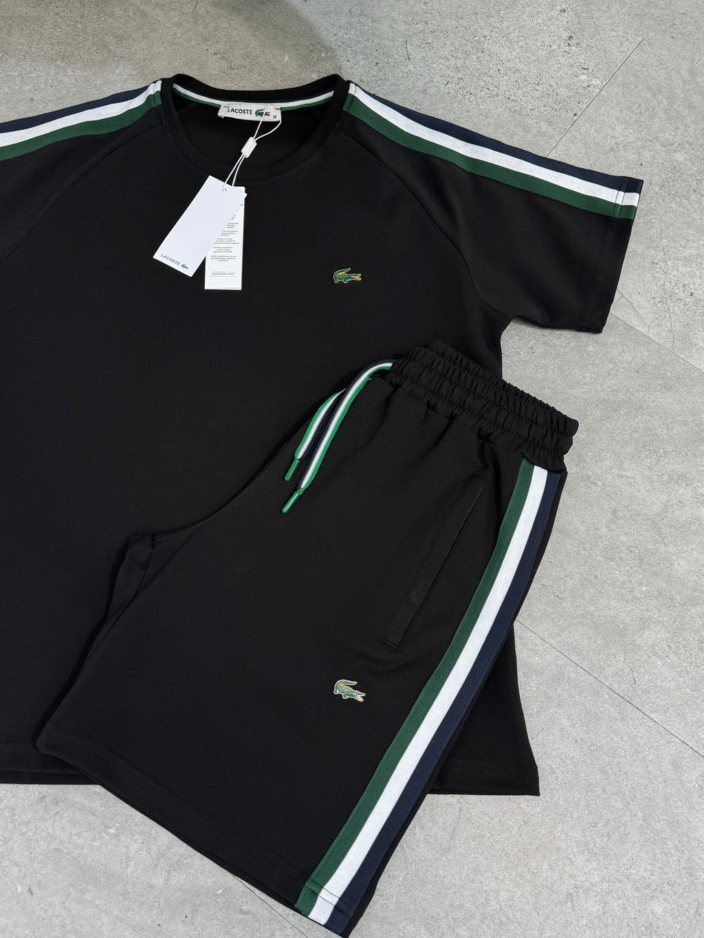 Lacoste Ανδρικό Set με Ρίγες - Black/Green/White - NEW1660