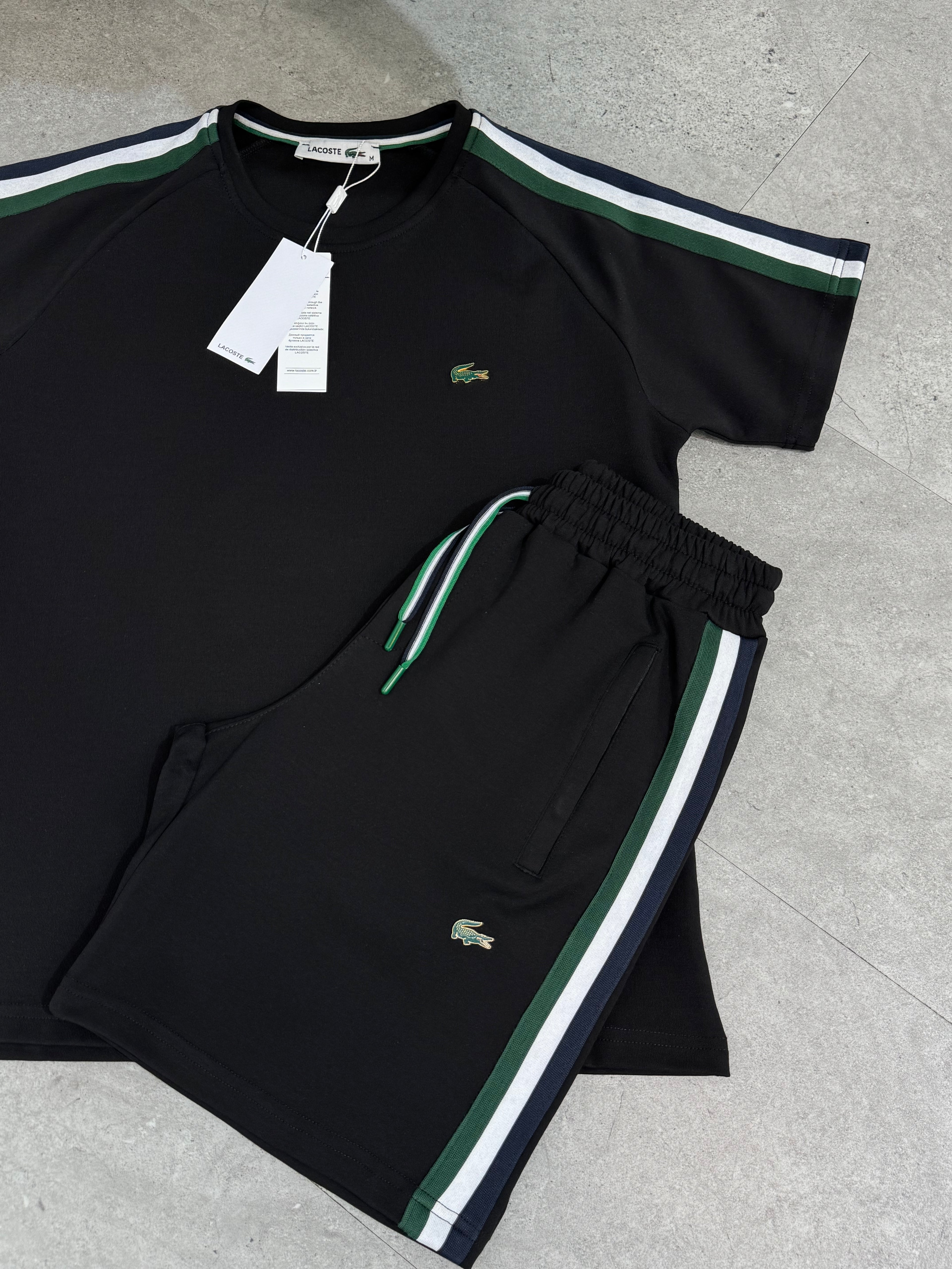 Lacoste Ανδρικό Set με Ρίγες - Black/Green/White - NEW1660