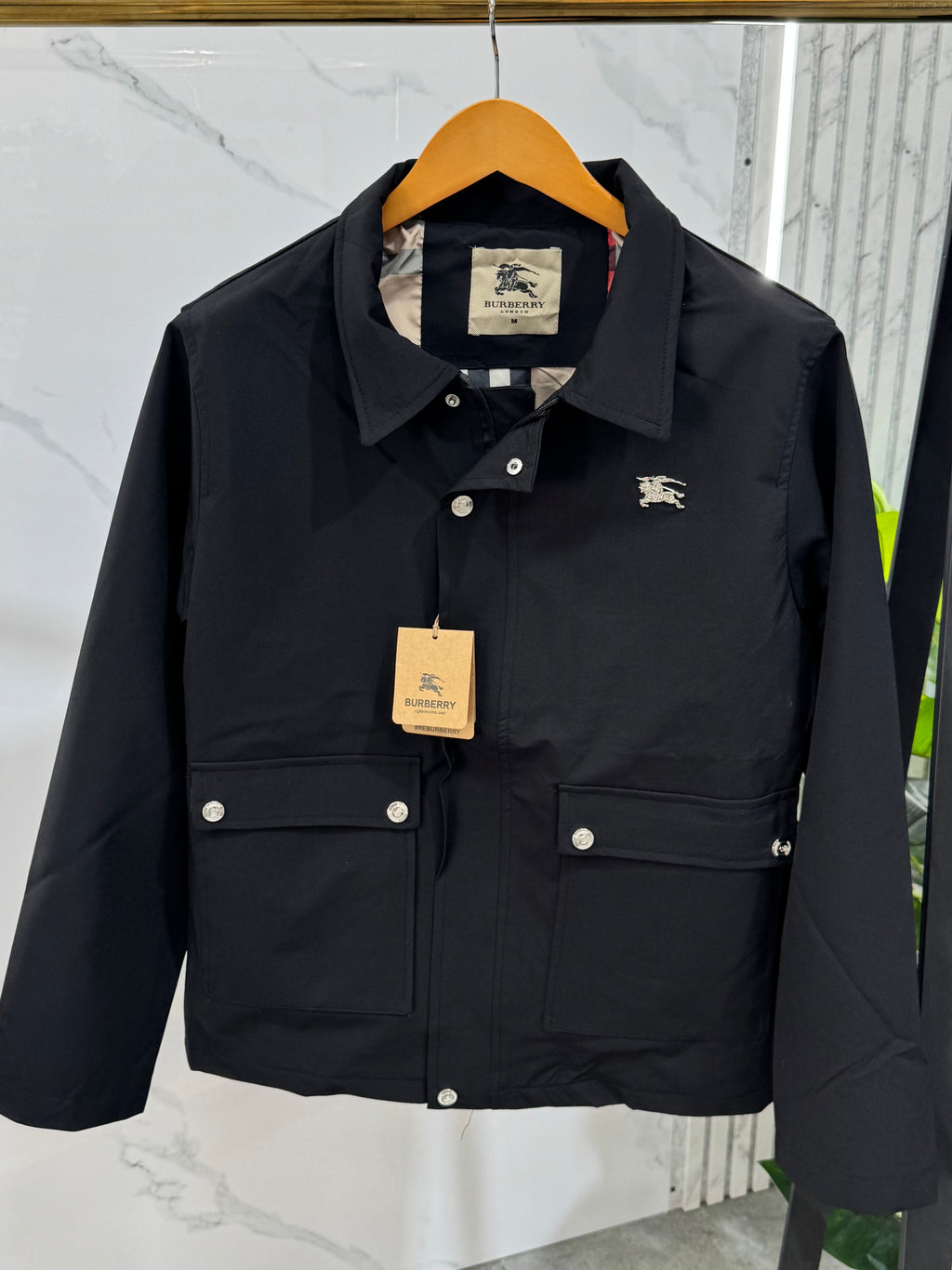 BURBERRY Check-Lined Jacket – Black - NEW1857