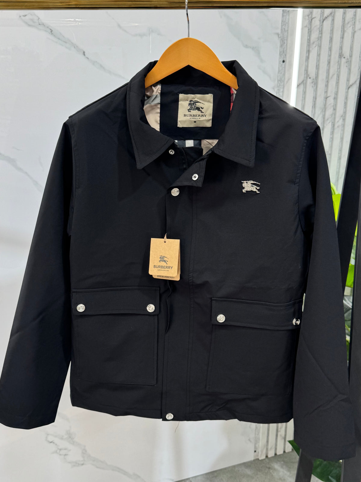 BURBERRY Check-Lined Jacket – Black - NEW1857