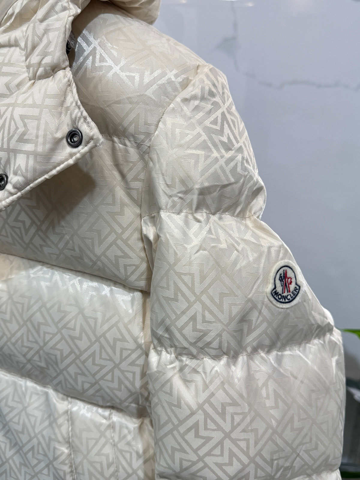 MONCLER All-Over Monogram Puffer Jacket – Off-White - NEW1928