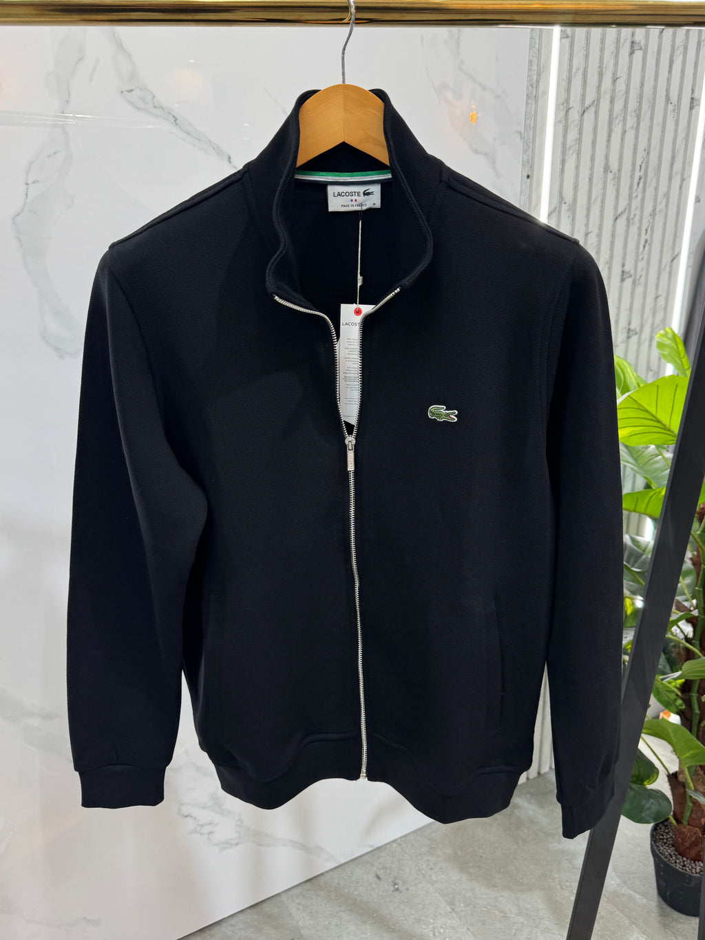 LACOSTE Full-Zip Sweatshirt / Cardigan – Black / Classic Logo - NEW1819