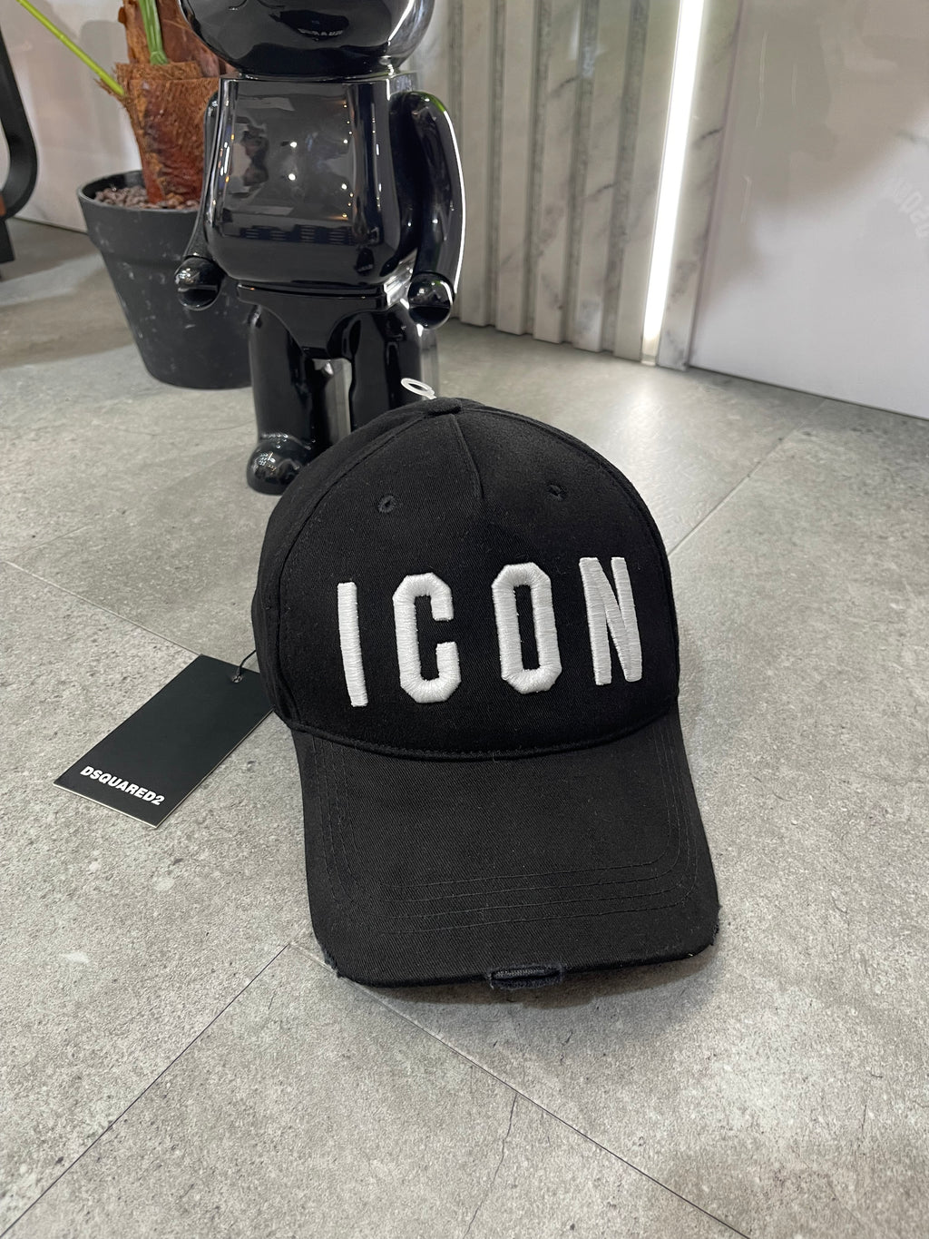 DSQUARED2 "ICON" Embroidered Cap – Black - NEW1734