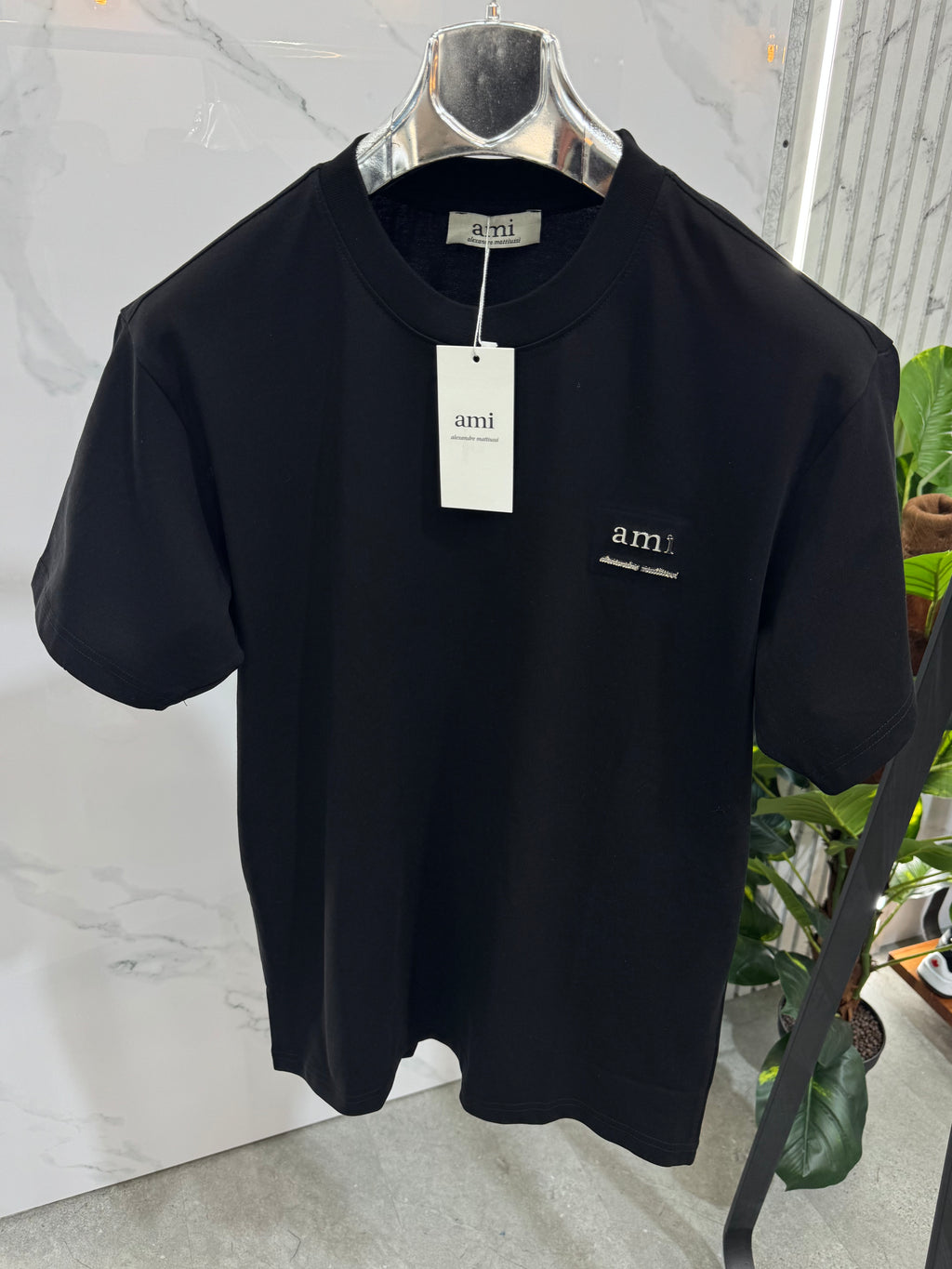 AMI Paris Patch T-Shirt - Black - NEW1637