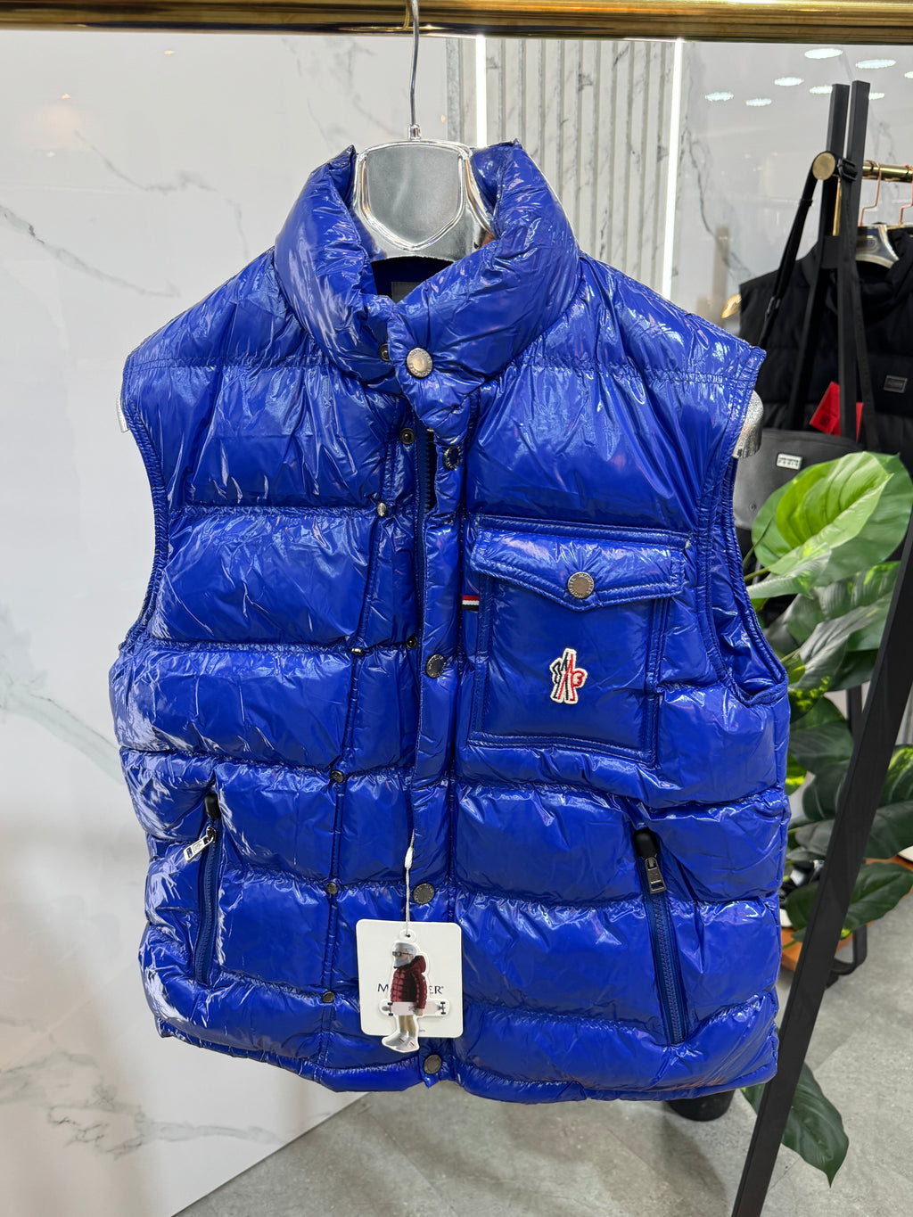 MONCLER Glossy Down Vest – Royal Blue - NEW1892