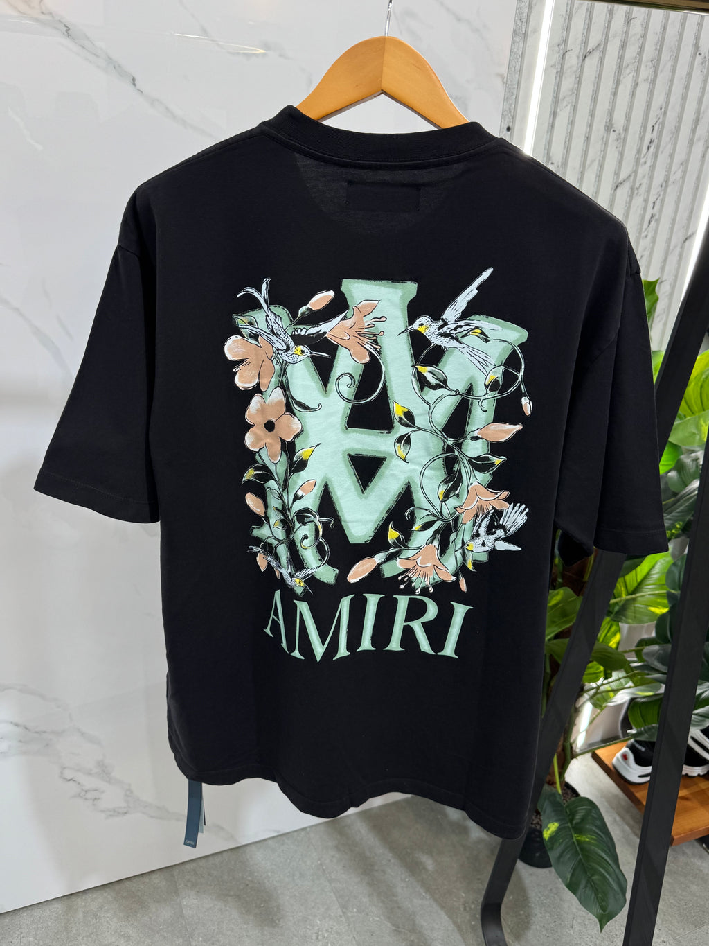 Amiri Ανδρικό T-shirt "Floral Hummingbird" - Black - NEW1679