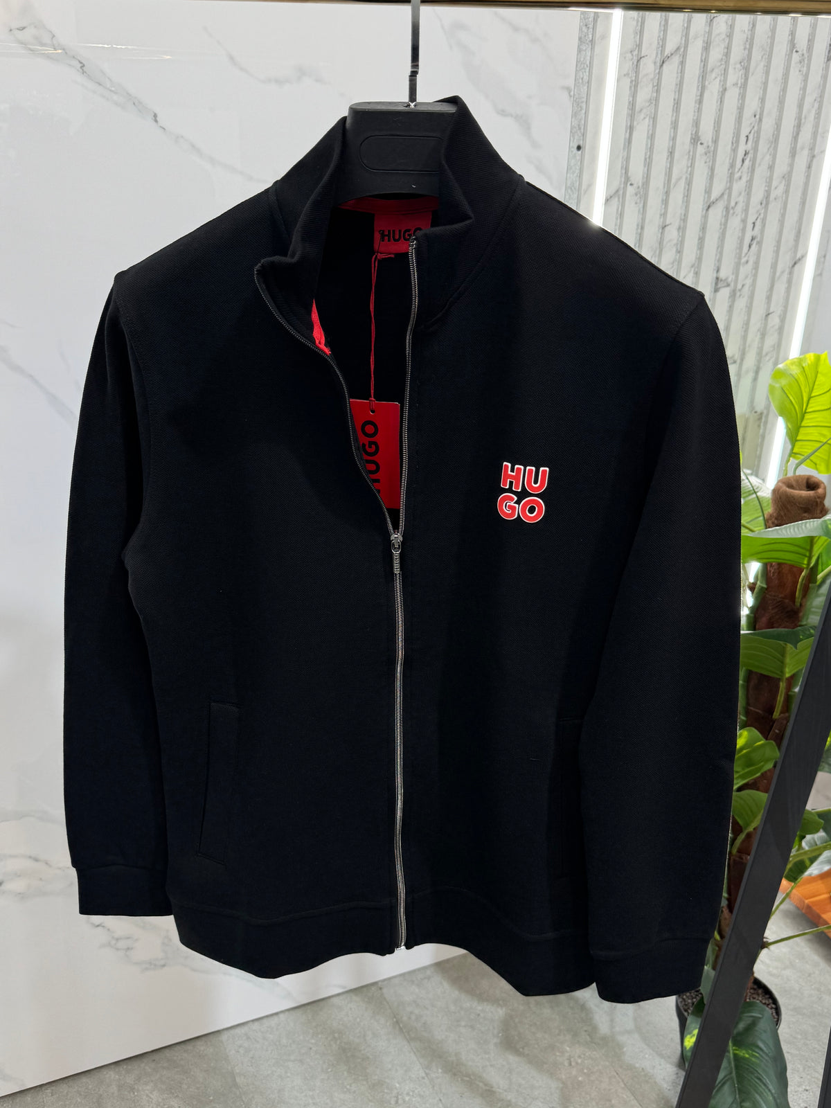 HUGO BOSS Full-Zip Sweatshirt Jacket – Black - NEW1867