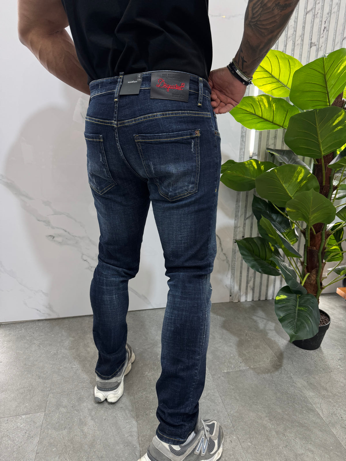 Skater Jean Red Patch Denim – Dark Blue - NEW1887