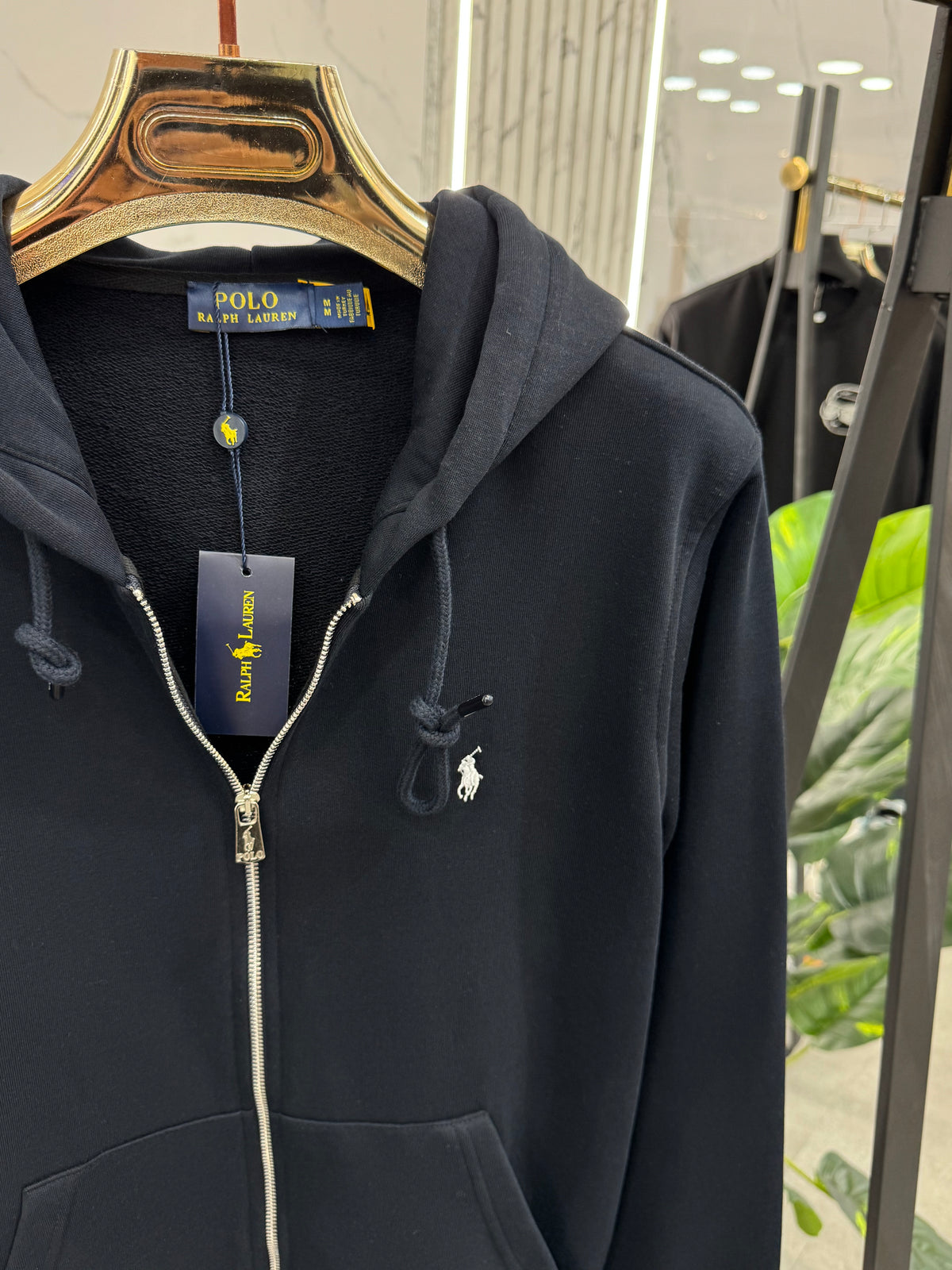 POLO RALPH LAUREN Full-Zip Hoodie – Dark Blue / White Logo - NEW1821