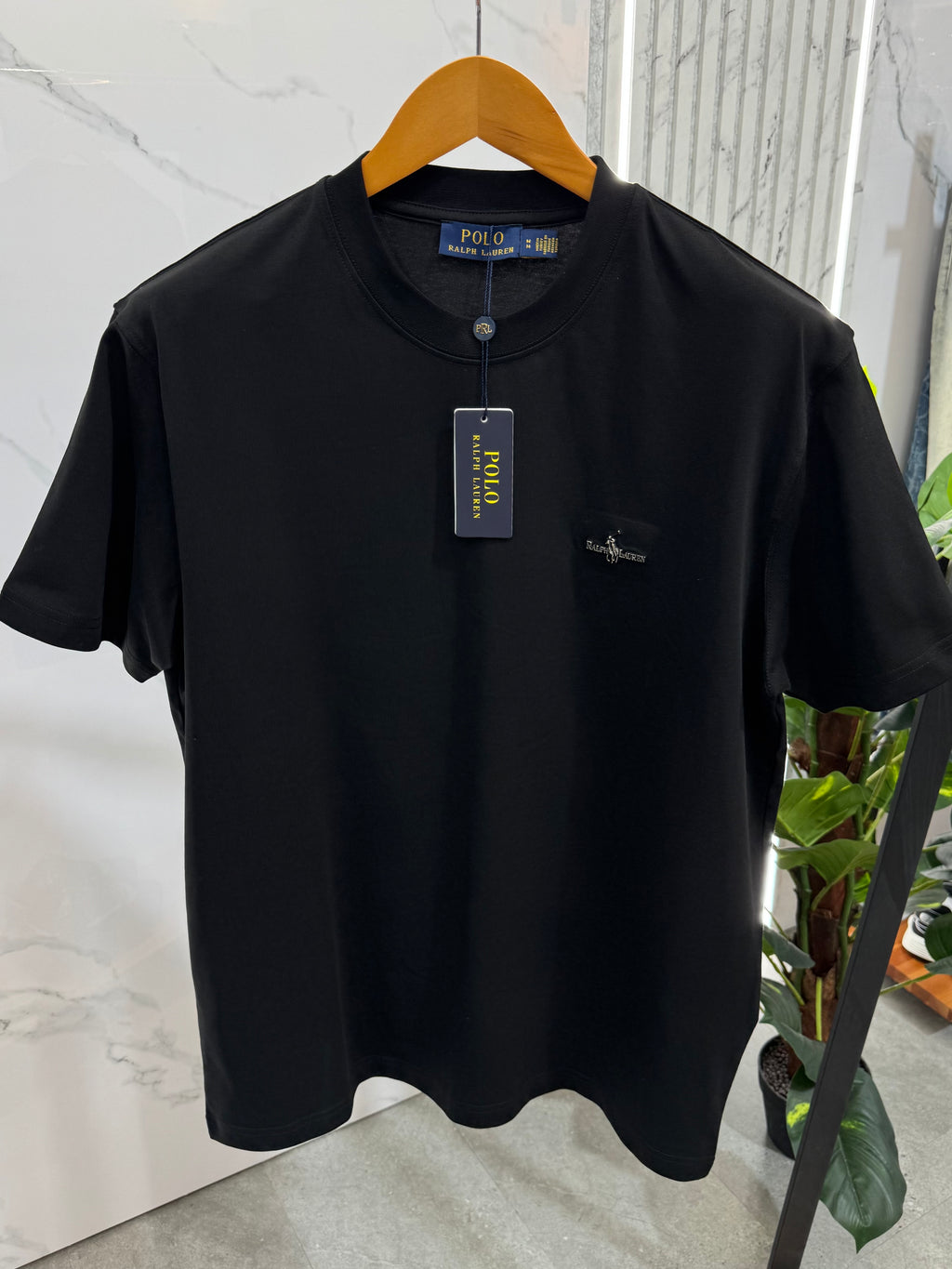 POLO RALPH LAUREN Logo Patch T-Shirt – Black - NEW1874